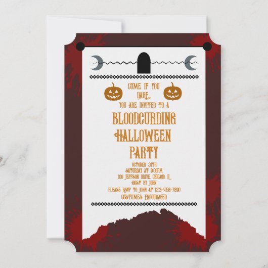 Halloween Party Invitation Vampire Queen Theme Save The Date (Achterkant)