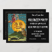Halloween Party Invitation Vintage Witch Kaart (Voorkant / Achterkant)