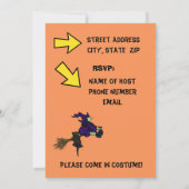 Halloween Party Invitation w Fun Graphics, 2-zijdi Kaart (Achterkant)