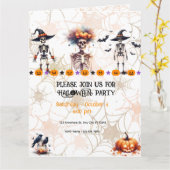 Halloween Party Invitation Wenskaart Kaart (Gele Bloem)