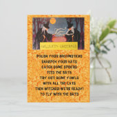 Halloween party invitation - witches  (Staand voorkant)