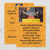 Halloween party invitation - witches  (Voorkant / Achterkant)