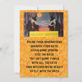 Halloween party invitation - witches