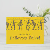 Halloween Party Invitations Dance Skeletons Kaart (Staand voorkant)