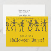 Halloween Party Invitations Dance Skeletons Kaart (Voorkant / Achterkant)