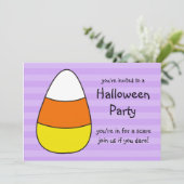 Halloween Party Invitations Giant Candy Corn Kaart (Staand voorkant)