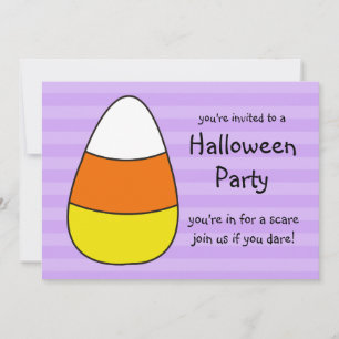 Halloween Party Invitations Giant Candy Corn Kaart