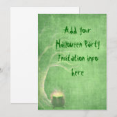 Halloween Party Invitations Green Cauldron Kaart (Voorkant / Achterkant)