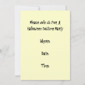 Halloween Party Invitations Mask JOL Gal Kaart (Achterkant)