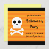 Halloween Party Invitations Square Pirate Skull Kaart (Voorkant / Achterkant)
