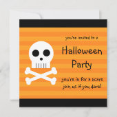 Halloween Party Invitations Square Pirate Skull Kaart (Voorkant)