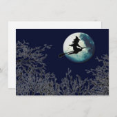 Halloween Party Invitations Witch Kaart (Voorkant / Achterkant)