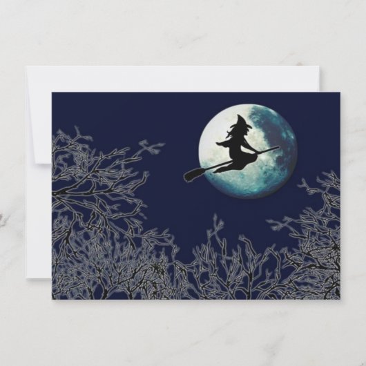 Halloween Party Invitations Witch Kaart (Voorkant)