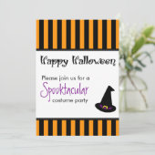 Halloween Party Invitations Witches Pet Kaart (Staand voorkant)