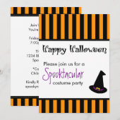 Halloween Party Invitations Witches Pet Kaart (Voorkant / Achterkant)