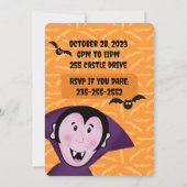 Halloween Party Invite Dracula Vampier Kinder Scha Kaart (Achterkant)