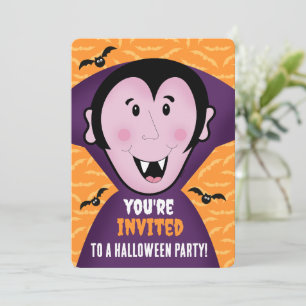 Halloween Party Invite Dracula Vampier Kinder Scha Kaart