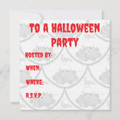 Halloween Party Invite in Skull and Cow Kaart (Achterkant)