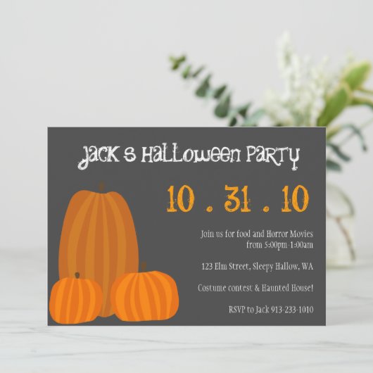 Halloween Party Invite Kaart (Staand voorkant)