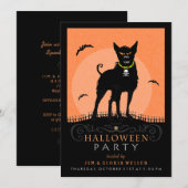 Halloween Party Invite - Scary Dog under the Moon Kaart (Voorkant / Achterkant)