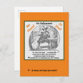 Halloween Party Invite/Scary Skeleton in Suit Post Briefkaart (Voorkant / Achterkant)