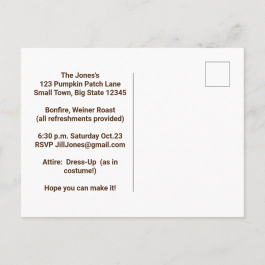 Halloween Party Invite/Scary Skeleton in Suit Post Briefkaart (Achterkant)