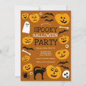 HALLOWEEN PARTY Jack-o-lantaarns Schattige Custom Kaart (Voorkant)