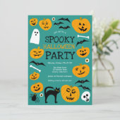 HALLOWEEN PARTY Jack-o-lantaarns Schattige Custom Kaart (Staand voorkant)