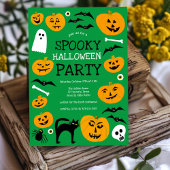 HALLOWEEN PARTY Jack-o-lantaarns Schattige Custom Kaart