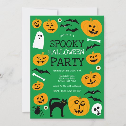 HALLOWEEN PARTY Jack-o-lantaarns Schattige Custom Kaart (Voorkant)