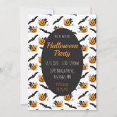 Halloween Party Jack O Lantern Bat Black Sinaasapp Kaart (Voorkant)