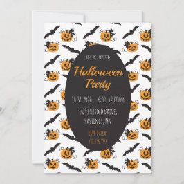 Halloween Party Jack O Lantern Bat Black Sinaasapp Kaart