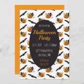 Halloween Party Jack O Lantern Bat Black Sinaasapp Kaart (Voorkant / Achterkant)