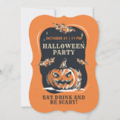 Halloween Party Jack O Lantern en Bats Kaart (Voorkant)