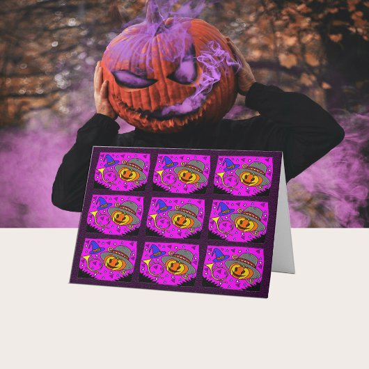 Halloween Party, Jack o' Lantern en Bugle Pattern Kaart