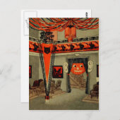 Halloween Party Jack O Lantern Pumpkin Black Cat Briefkaart (Voorkant / Achterkant)
