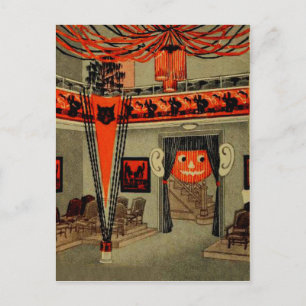 Halloween Party Jack O Lantern Pumpkin Black Cat Briefkaart