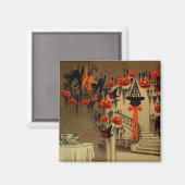 Halloween Party Jack O Lantern Pumpkin Black Cat Magneet (Voorkant / Achterkant)