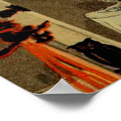 Halloween Party Jack O Lantern Pumpkin Black Cat Poster (Hoek)