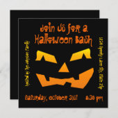 Halloween Party Jack O Lantern Pumpkin Invitations Kaart (Voorkant / Achterkant)