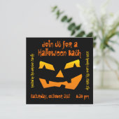 Halloween Party Jack O Lantern Pumpkin Invitations Kaart (Staand voorkant)