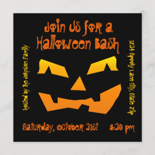 Halloween Party Jack O Lantern Pumpkin Invitations Kaart