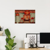 Halloween Party Jack O Lantern Pumpkin Leaves Poster (Thuiskantoor)