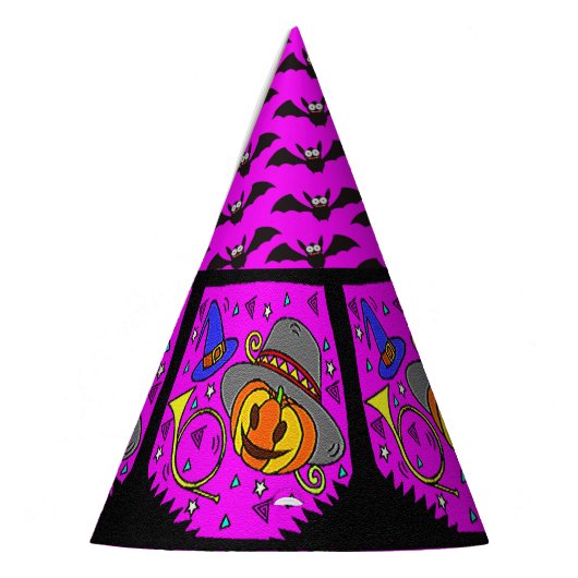 Halloween Party Jack O'Lantern Bugle Bats Paarse Feesthoedjes (Links)