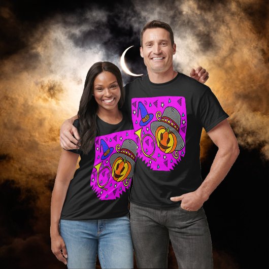 Halloween Party Jack O'Lantern Bugle Paarse Unisex T-shirt