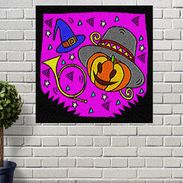 Halloween Party Jack O'Lantern en Bugle Paarse Perfect Poster
