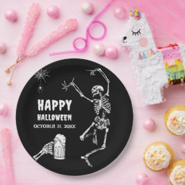 Halloween Party Jump Skelet Papieren Bordje