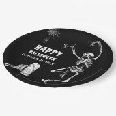 Halloween Party Jump Skelet Papieren Bordje (Gekanteld)