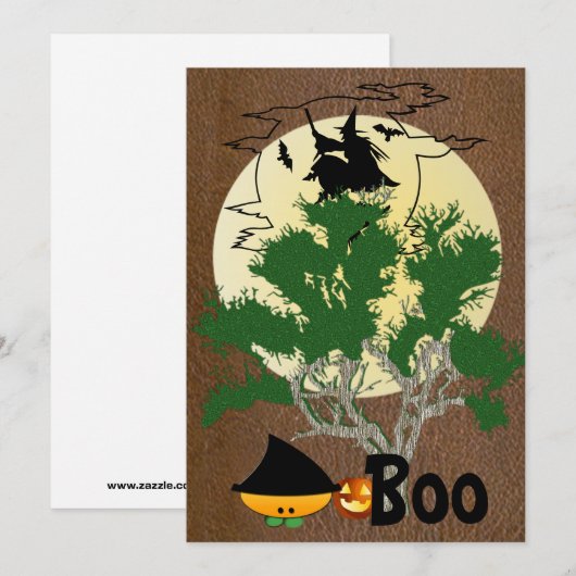 Halloween Party Kaart (Voorkant / Achterkant)