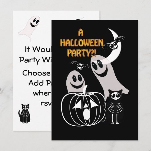 Halloween Party Kaart (Voorkant / Achterkant)